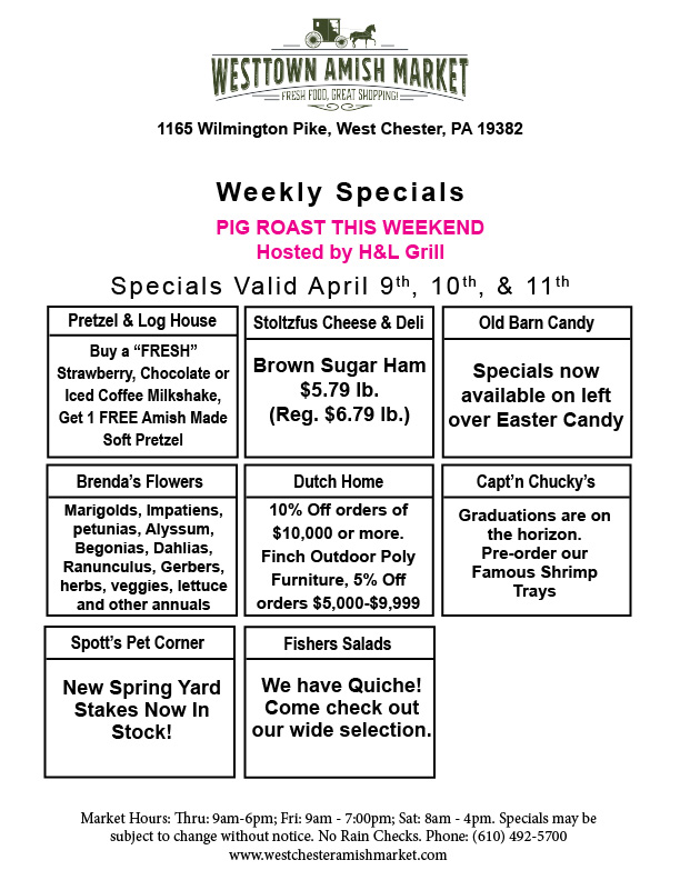 Weekly Specials Apr 9 10 11 2026