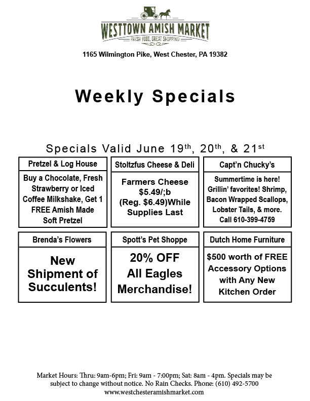 Weekly Specials June 19 20 21 2025