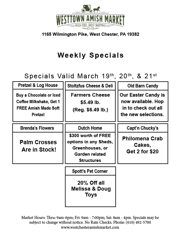 Mar 19 20 21 2026 weekly specials