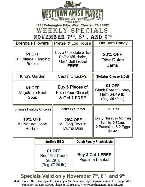 Weekly Specials November 7th