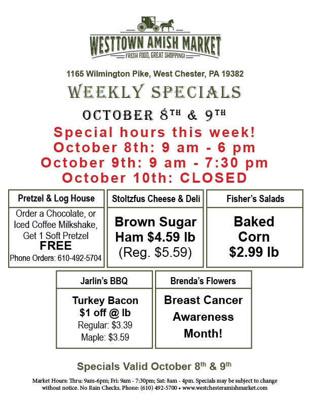 weekly specials westtown amish market